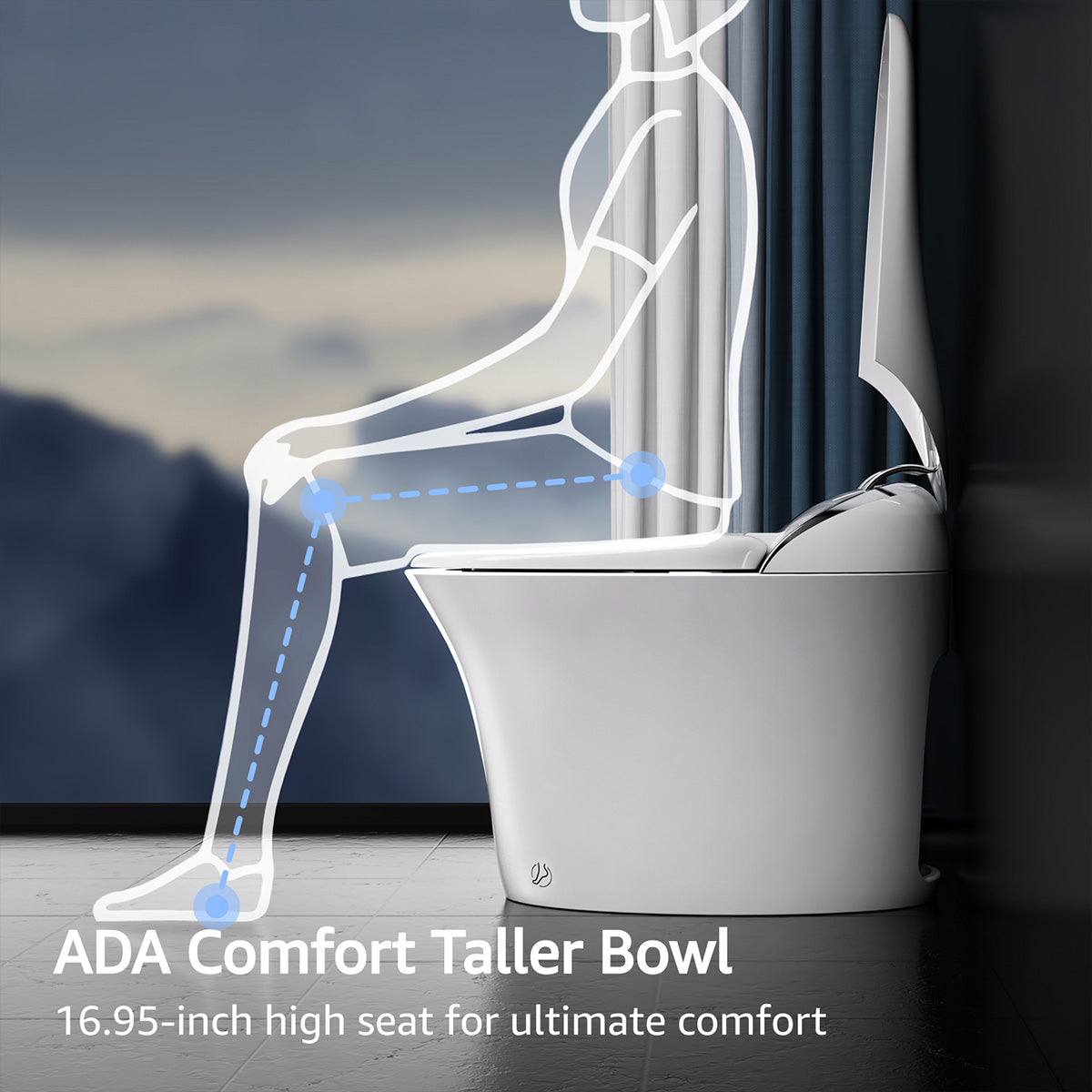 Trume Silver Zero-Pressure Smart Toilet