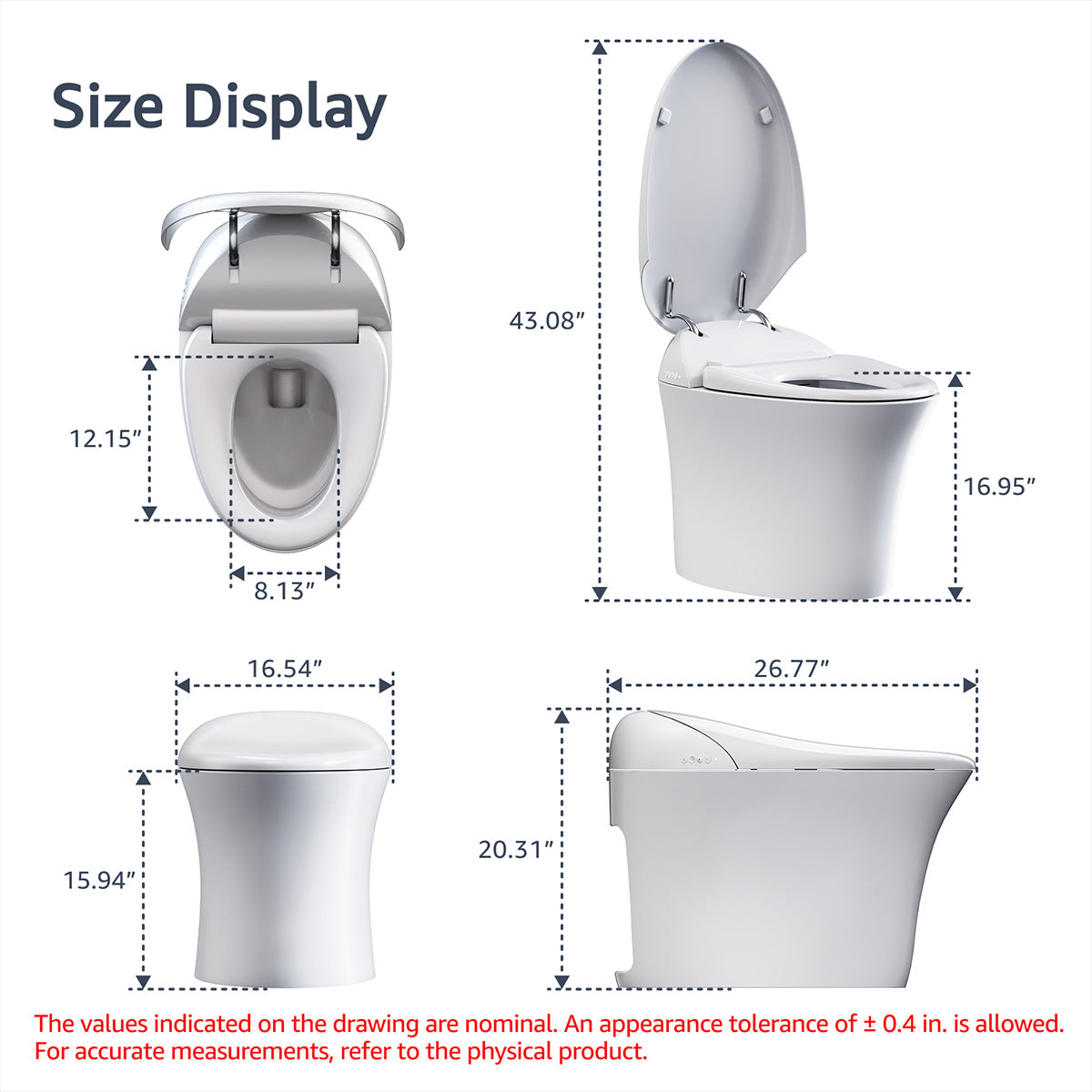 Trume White Zero-Pressure Smart Toilet