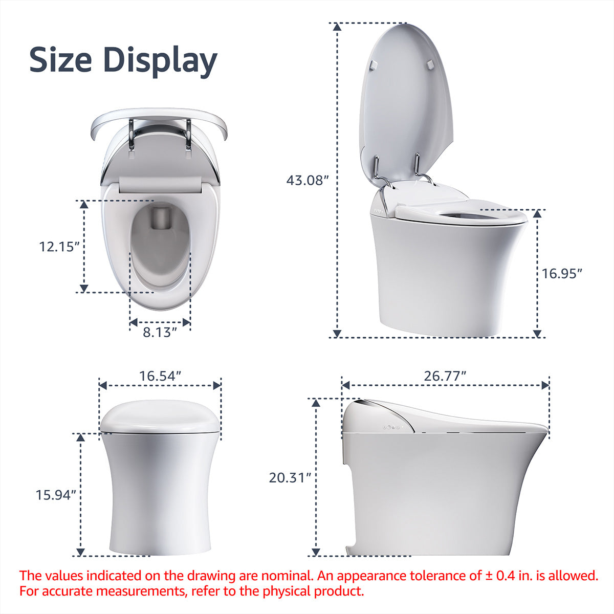 Trume Silver Zero-Pressure Smart Toilet