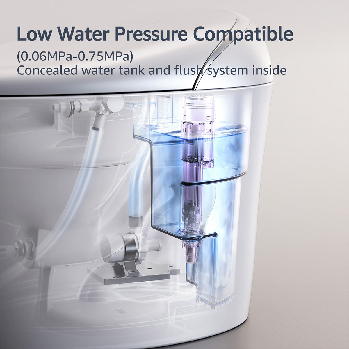 Trume Silver Zero-Pressure Smart Toilet