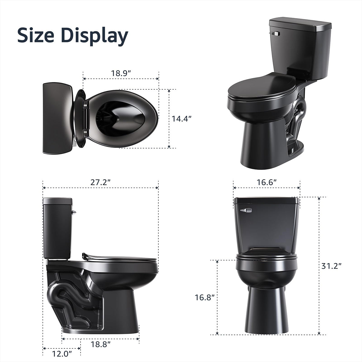 Blacklet Two-Piece Toilet