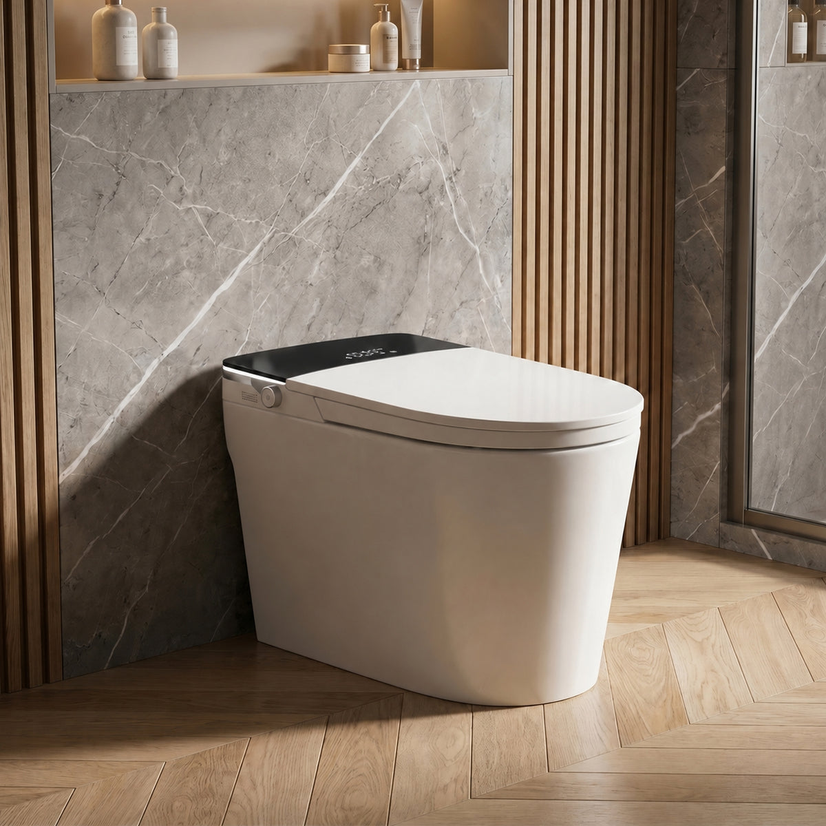 SERIN Smart Bidet Toilet with Auto-Open/Close Lid, Foam Shield, UV Nozzle Care & Child Wash