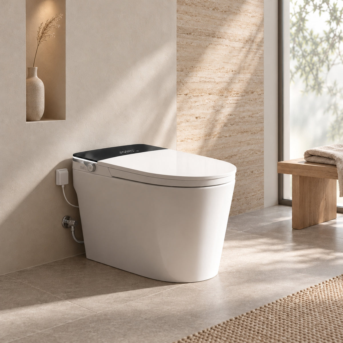 SERIN Smart Bidet Toilet with Auto-Open/Close Lid, Foam Shield, UV Nozzle Care & Child Wash